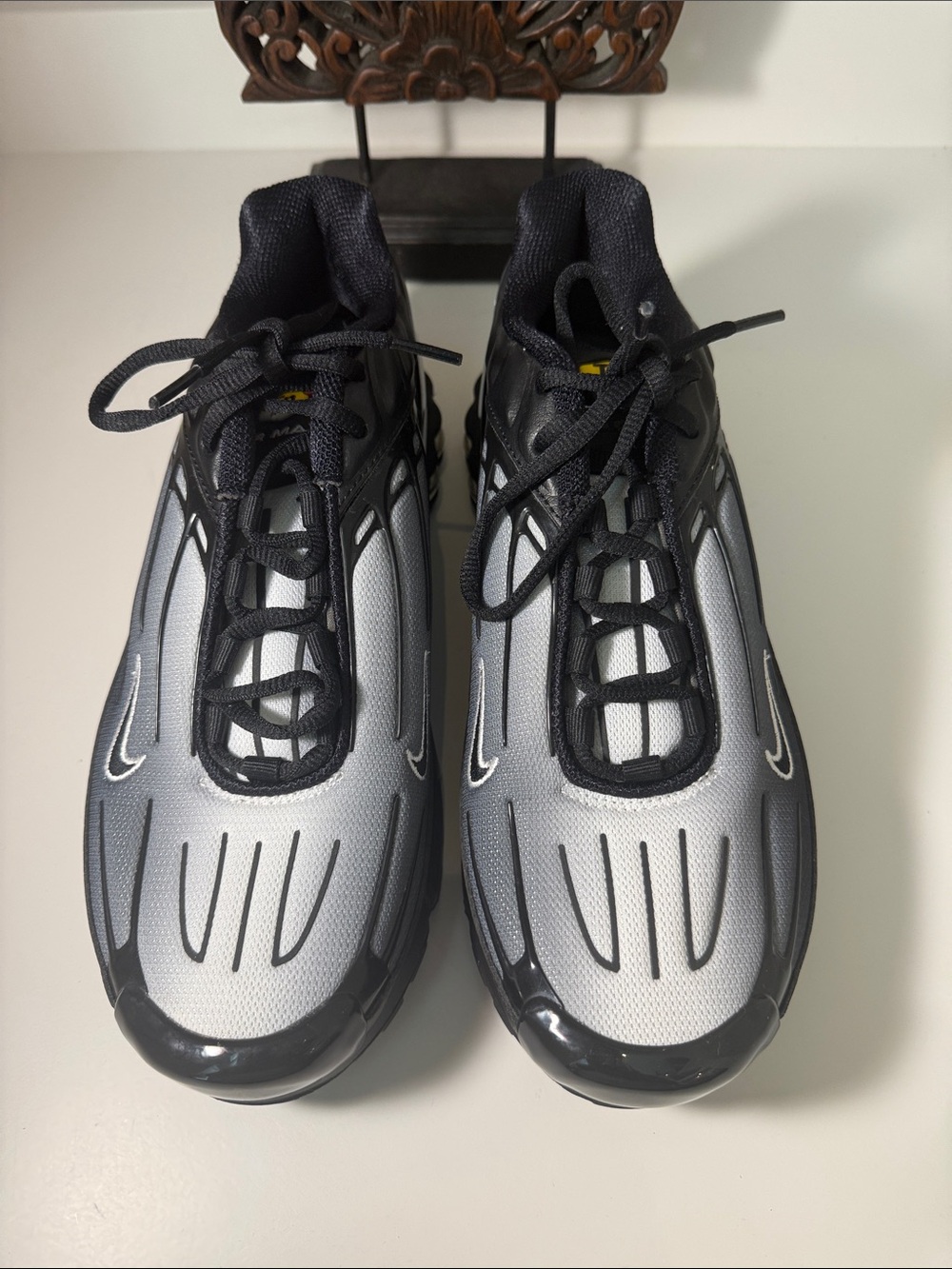 Nike Men's Air Max Plus III Running Shoes - Black, Bluish-Gray & Silver Size 9.5